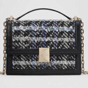 Kate Spade New York deco plaid tweed shoulder bag - NWT